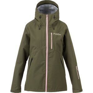 Flylow Women's Olive Ski Jacket with Pink Accents